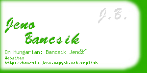 jeno bancsik business card